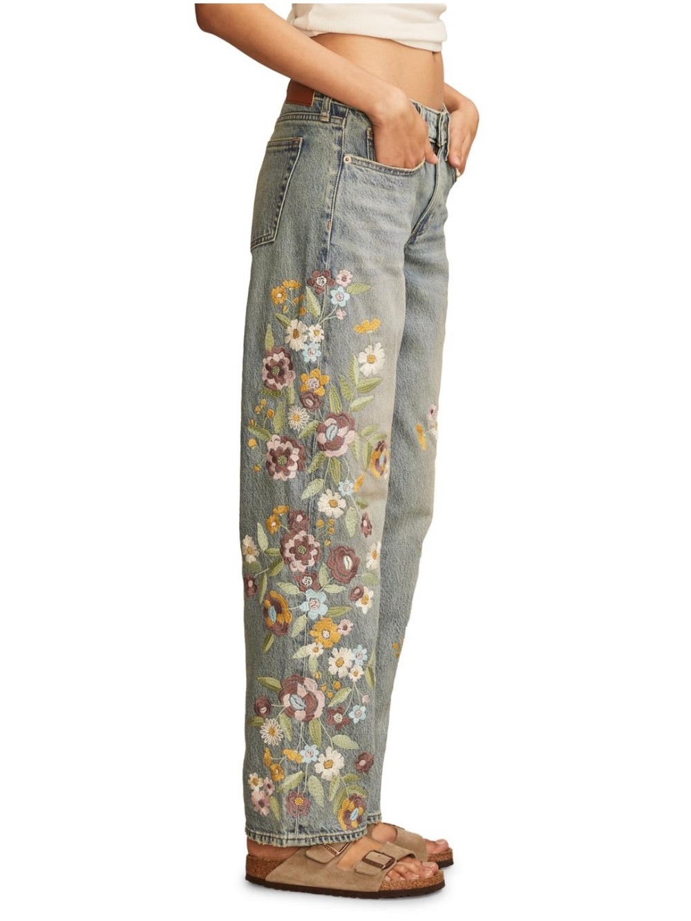 NWT Lucky Legend Jeans Limited Edition Fully Embroidered Baggy - Vintage Wash - Picture 2 of 12